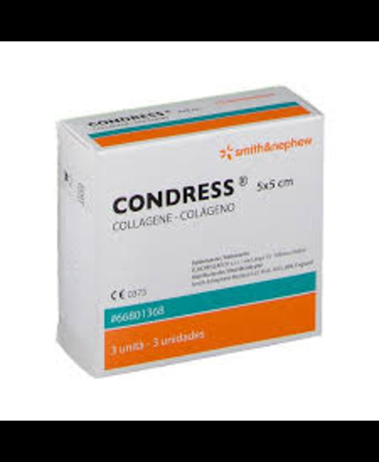 CONDRESS MEDICAZIONE CON COLLAGENE EQUINO 5X5 CM 3 PEZZI - farmacialombardia.it