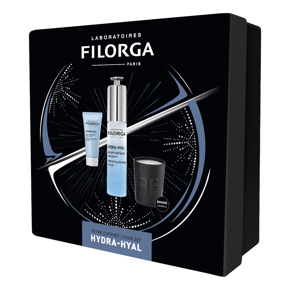 FILORGA XMAS BOX HYDRA 2023 1 HYDRA HYAL SERUM 30 ML + 1 HYDRA HYAL CREAM 15 ML + 1 MINI CANDLE - farmacialombardia.it