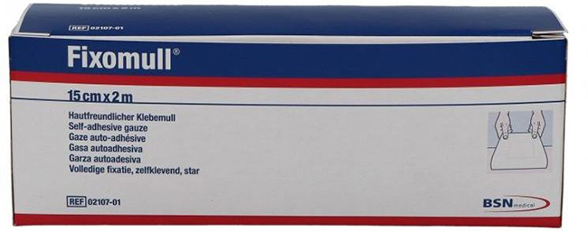 FASCIA AUTOADESIVA IPOALLERGENICA FISSAGGIO SU AMPIA SUPERFICIE FIXOMULL. SUPPORTO IN GARZA DI VISCOSA COLORE BIANCO MASSA IN POLICARBONATO SENZA RESINE E GOMME NATURALI. 15X1000CM - farmacialombardia.it