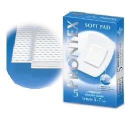 GARZA PRONTEX SOFT PAD COMPRESSA 5X7 CM 5 PEZZI - farmacialombardia.it