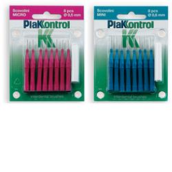 PLAKKONTROL SCOVOLINO MICRO 0,5 MM 8 PEZZI + MANICO - farmacialombardia.it