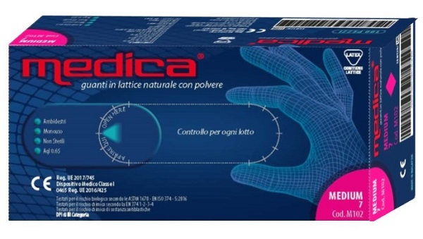 MEDICA GUANTO LATTICE N/STERILE CON POLVERE DM MISURA M 100 PEZZI - farmacialombardia.it