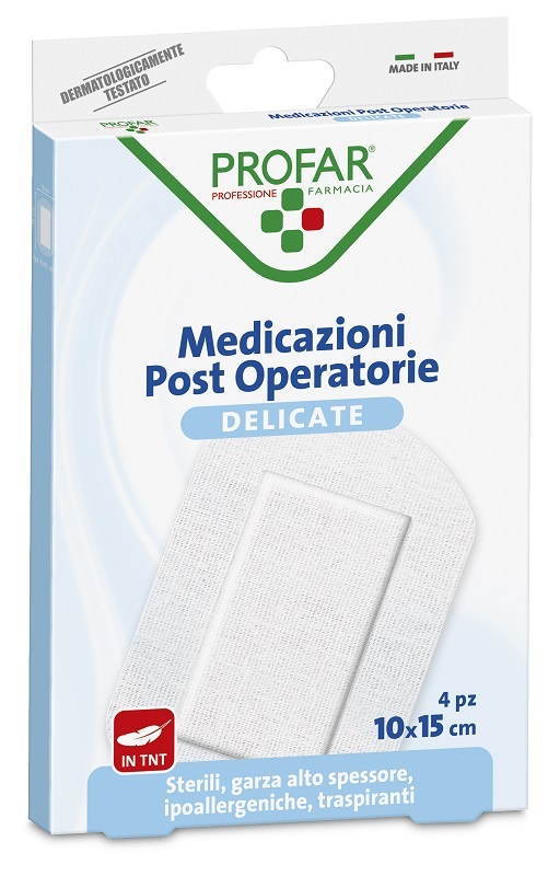 MEDICAZIONE POST OPERATORIA STERILE GARZA ANTIADERENTE 10X15 CM 4 PEZZI PROFAR - farmacialombardia.it