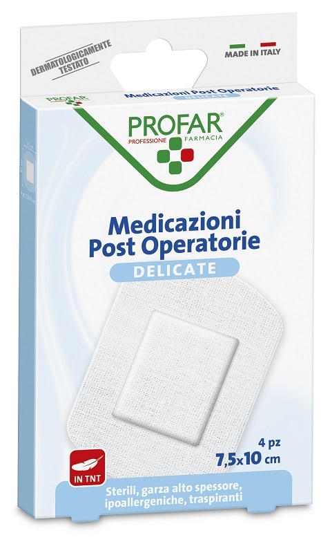 MEDICAZIONE POST OPERATORIA STERILE GARZA ANTIADERENTE 7,5X10 CM 4 PEZZI PROFAR - farmacialombardia.it