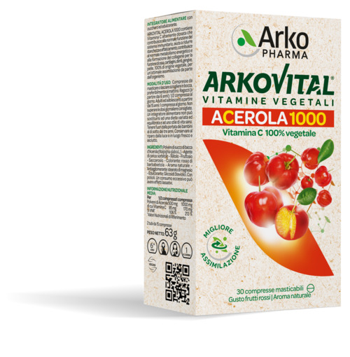ARKOVITAL ACEROLA 1000 30 COMPRESSE MASTICABILI - farmacialombardia.it