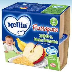 MELLIN FRUTTA PURA MELA BANANA 100 G 4 PEZZI - farmacialombardia.it