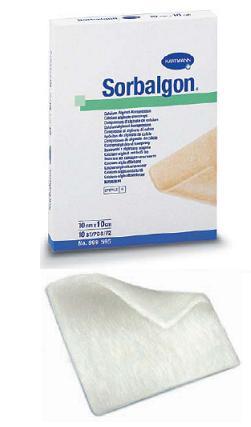 SORBALGON COMPRESSA IN FIBRE DI ALGINATO DI CALCIO 10X20X5PZ - farmacialombardia.it