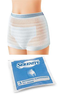 MUTANDINA ELASTICA RETTANGOLARE A RETE SERENITY L 3 PEZZI - farmacialombardia.it
