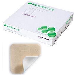 SCHIUMA DI POLIURETANO ASSORBENTE SOTTILE CON STRATO DI CONTATTO IN SILICONE MORBIDO MEPILEX LITE 15X15 5 PEZZI - farmacialombardia.it