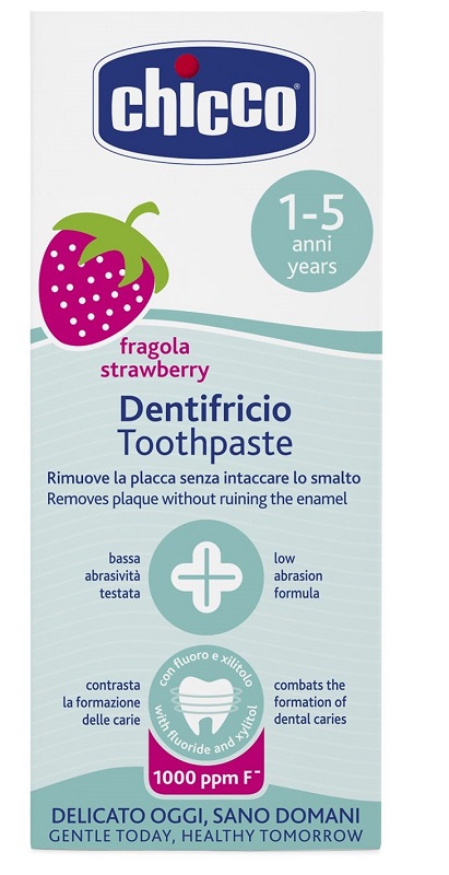 CHICCO DENTIFRICIO FRAGOLA 50 ML 12M+ CON FLUORO - farmacialombardia.it