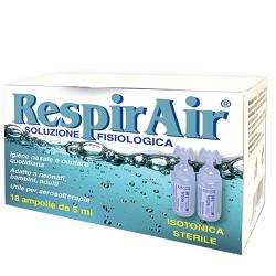 RESPIRAIR SOLUZIONE FISIOLOGICA PER FUMIGAZIONI/AEROSOL 18 AMPOLLE - farmacialombardia.it