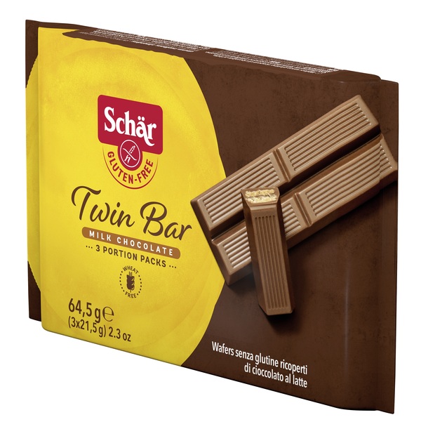 SCHAR TWIN BAR WAFERS RICOPERTI DI CIOCCOLATO AL LATTE 3 PEZZI DA 21,5 G - farmacialombardia.it