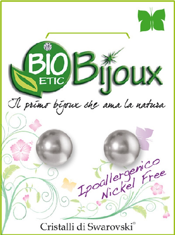 ORECCHINI STERILI 8 MM CON PERLA COLORE LIGHT GREY - farmacialombardia.it