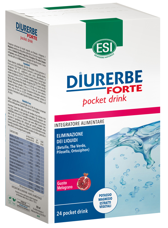 ESI DIURERBE FORTE POCKET DRINK MELOGRANO 24 X 20 ML - farmacialombardia.it