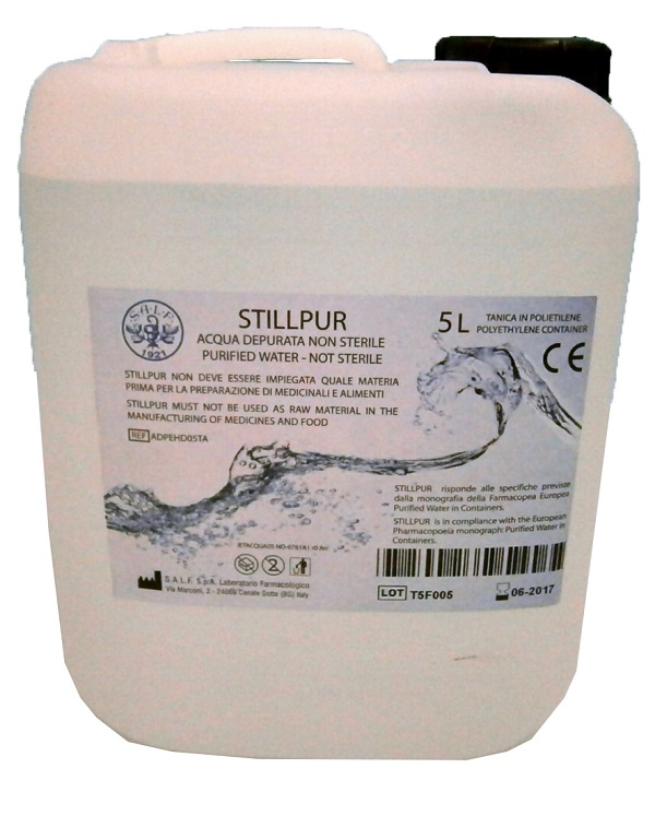 STILLPUR SALF ACQUA DEPURATA NON STERILE FUSTINO POLIETILENE 5 LITRI - farmacialombardia.it
