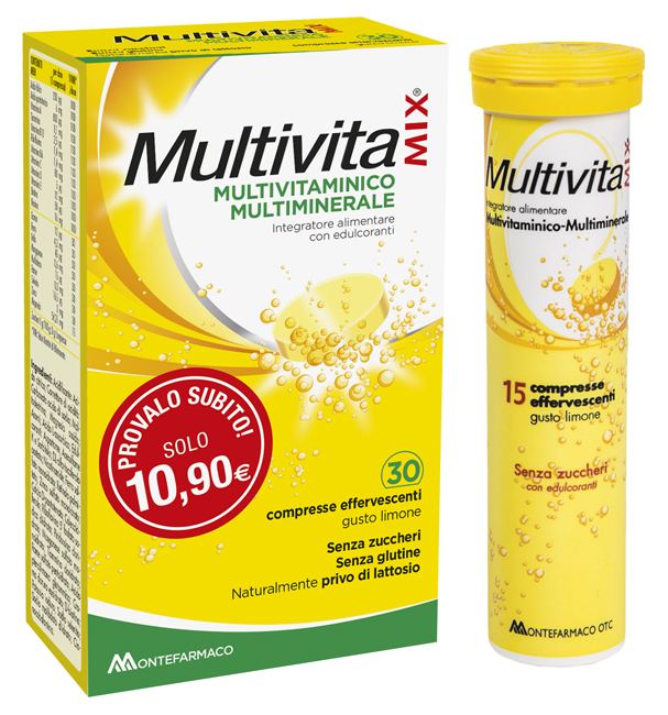MULTIVITAMIX SENZA ZUCCHERO 30 COMPRESSE EFFERVESCENTI - farmacialombardia.it