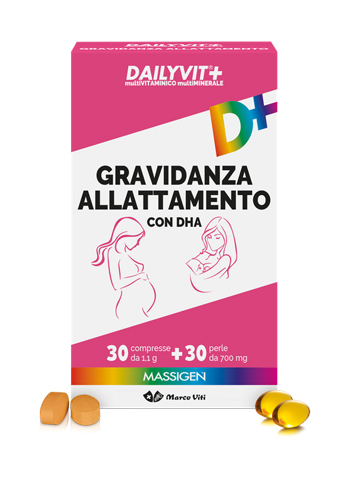 MASSIGEN GRAVIDANZA ALLATTAMENTO CON ACIDO FOLICO MULTIVITAMINICO E MULTIMINERALE 30 COMPRESSE RIVESTITE DA 1,1 G + 30 PERLE DA 700 MG - farmacialombardia.it