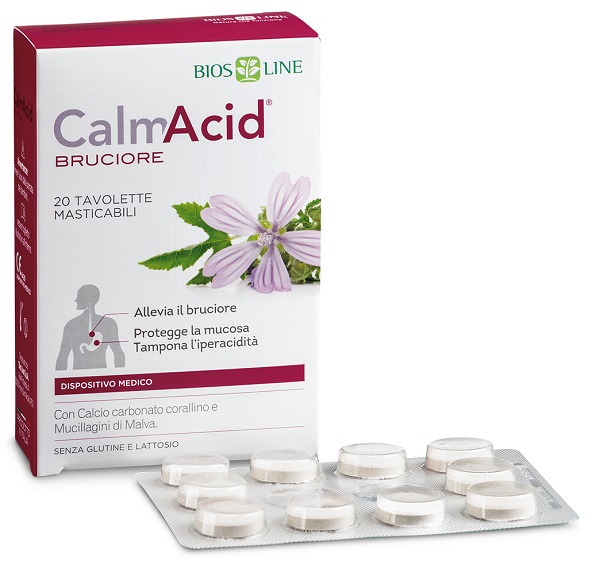 BIOSLINE CALMACID BRUCIORE 20 TAVOLETTE MASTICABILI - farmacialombardia.it