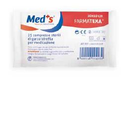 GARZA COMPRESSA IDROFILA MEDS FARMATEXA 12/8 10X10CM 25 PEZZI - farmacialombardia.it