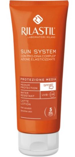 RILASTIL SUN SYSTEM PHOTO PROTECTION THERAPY SPF15 LATTE 100 ML - farmacialombardia.it