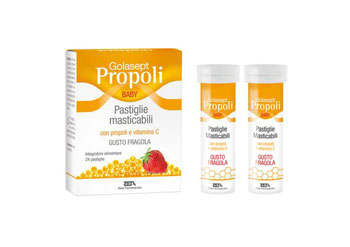 GOLASEPT PROPOLI BABY 24 COMPRESSE MASTICABILI FRAGOLA - farmacialombardia.it