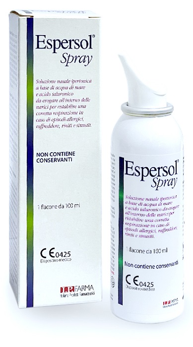 SOLUZIONE NASALE ESPERSOL SPRAY IPERTONICA A BASE DI ACQUA DI MARE E ACIDO IALURONICO 0,02% 100ML - farmacialombardia.it