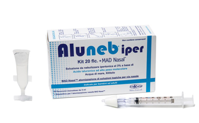 ALUNEB KIT SOLUZIONE IPERTONICA 3% 20 FLACONCINI + MAD NASAL ATOMIZZATORE - farmacialombardia.it
