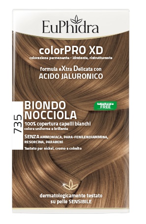 EUPHIDRA COLORPRO XD 735 BIONDO NOCCIOLA GEL COLORANTE CAPELLI IN FLACONE + ATTIVANTE + BALSAMO + GUANTI - farmacialombardia.it