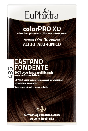 EUPHIDRA COLORPRO XD 435 CASTANO FONDENTE GEL COLORANTE CAPELLI IN FLACONE + ATTIVANTE + BALSAMO + GUANTI - farmacialombardia.it