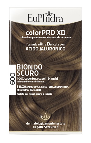 EUPHIDRA COLORPRO XD 600 BIONDO SCURO GEL COLORANTE CAPELLI IN FLACONE + ATTIVANTE + BALSAMO + GUANTI - farmacialombardia.it