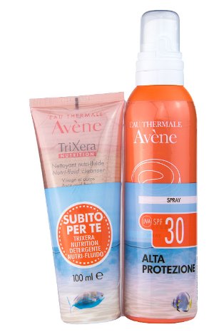 AVENE SOLARE KIT SPRAY SPF 30 200 ML + TRIXERA NUTRITION DETERGENTE 100 ML - farmacialombardia.it