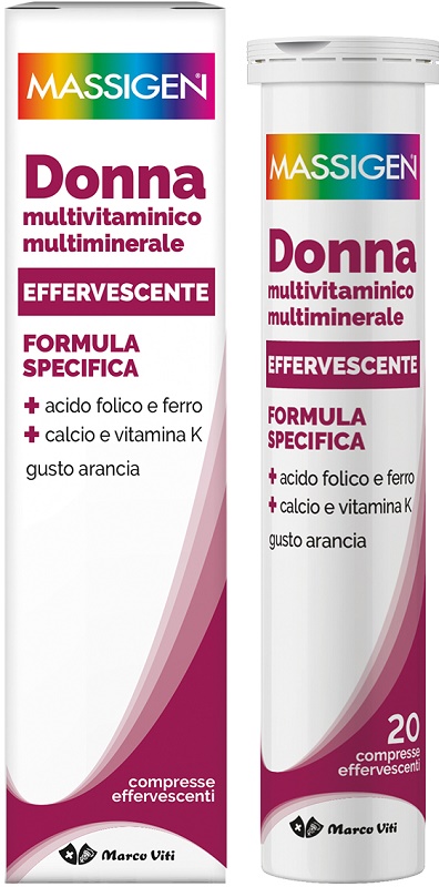 MASSIGEN DONNA MULTIVITAMINICO E MULTIMINERALE EFFERVESCENTE 20 COMPRESSE - farmacialombardia.it