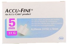 AGO PER PENNA DA INSULINA ACCU-FINE PEN NEEDLE ACCU-CHEK GAUGE 31 X 5MM 100 PEZZI - farmacialombardia.it