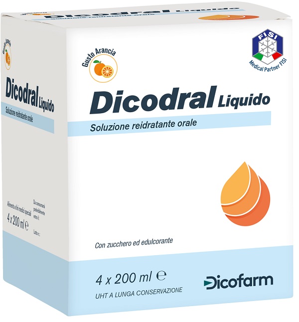 DICODRAL LIQUIDO SOLUZIONE REIDRATANTE ORALE 4 X 200 ML - farmacialombardia.it