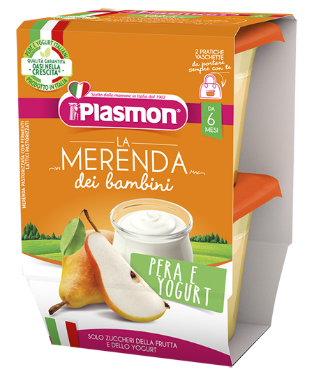 PLASMON LA MERENDA DEI BAMBINI SAPORI DI NATURA PERA YOGURT ASETTICO 2 X 120 G - farmacialombardia.it