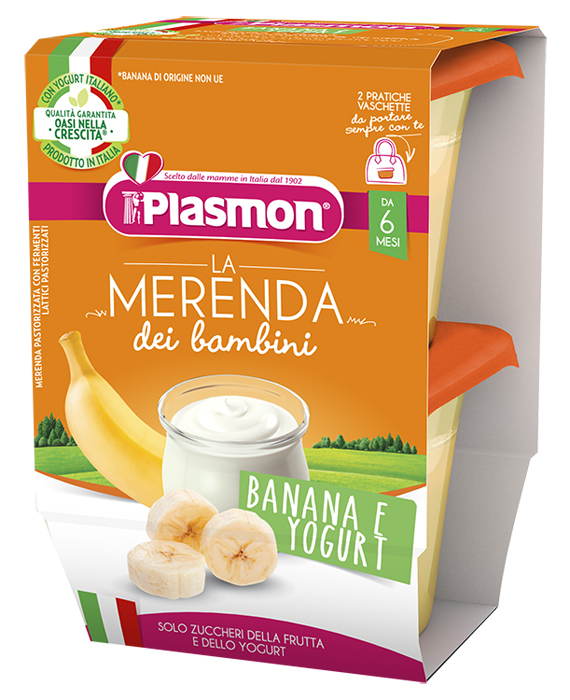 PLASMON LA MERENDA DEI BAMBINI SAPORI DI NATURA BANANA YOGURT ASETTICO 2 X 120 G - farmacialombardia.it