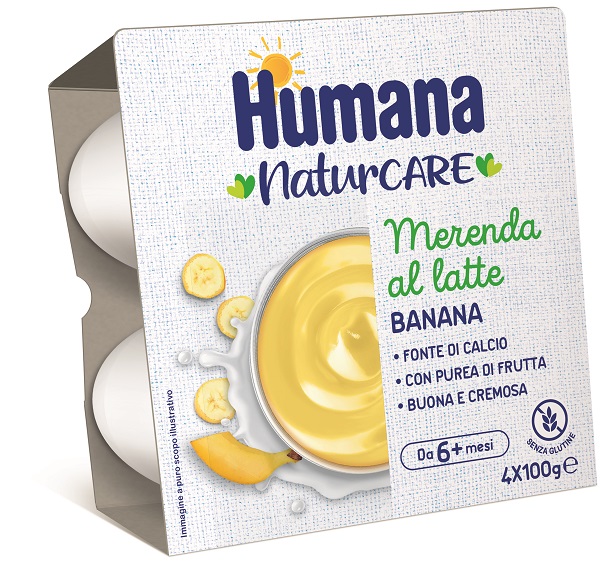 HUMANA MERENDA LATTE BANANA 4 PEZZI DA 100 G - farmacialombardia.it
