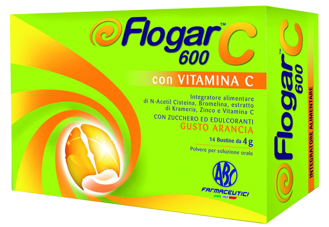 FLOGAR  C 600 CON VITAMINA C 14 BUSTINE GUSTO ARANCIA - farmacialombardia.it