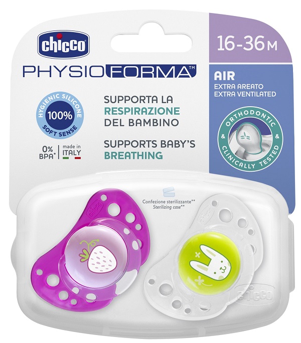 CHICCO SUCCHIETTO AIR GIRL IN SILICONE 16-36 MESI 2 PEZZI - farmacialombardia.it