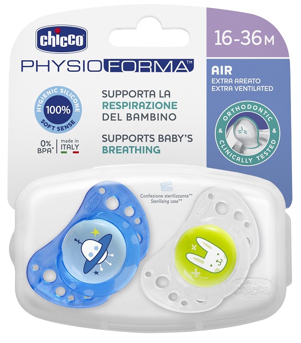 CHICCO SUCCHIETTO AIR BOY IN SILICONE 16-36 MESI 2 PEZZI - farmacialombardia.it