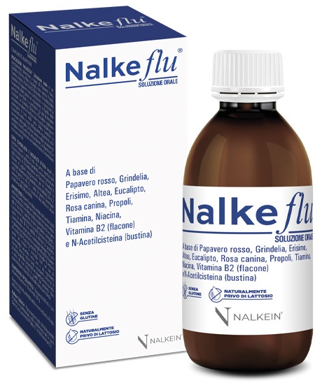 NALKEFLU SOLUZIONE ORALE 200 ML + 1  BUSTINA DA 2,5 G - farmacialombardia.it