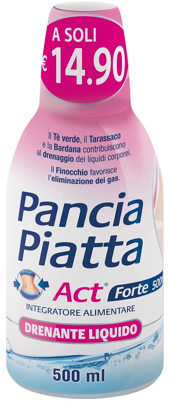 PANCIA PIATTA ACT FORTE DRENANTE LIQUIDO 500 ML - farmacialombardia.it
