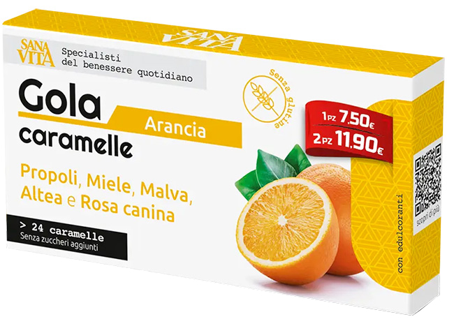 SANAVITA GOLA ARANCIA 24 COMPRESSE - farmacialombardia.it