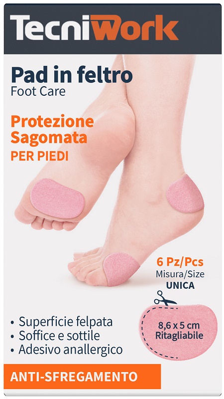 PAD IN FELTRO SAGOMATO 8,6X5CM 6 PEZZI - farmacialombardia.it