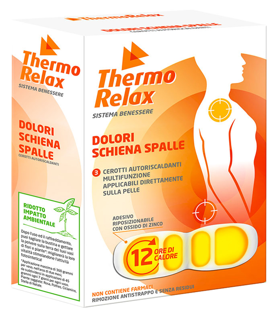 THERMORELAX CEROTTO AUTORISCALDANTE DOLORE SCHIENA/SPALLE 3 PEZZI - farmacialombardia.it