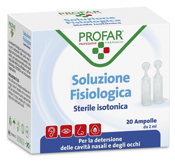 PROFAR SOLUZIONE FISIOLOGICA STERILE ISOTONICA 2 ML 20 AMPOLLE - farmacialombardia.it