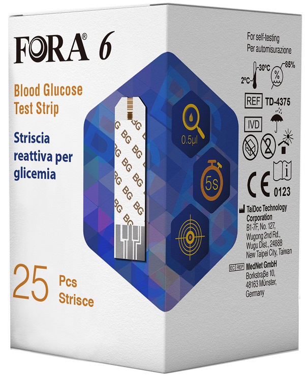 STRISCE MISURAZIONE GLICEMIA FORA 6 CONNECT BOX DA 25 PEZZI - farmacialombardia.it