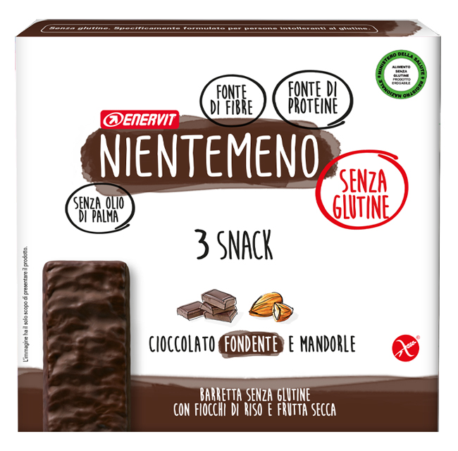 NIENTEMENO BAR FONDENTE MANDORLE 3 X 33 G - farmacialombardia.it