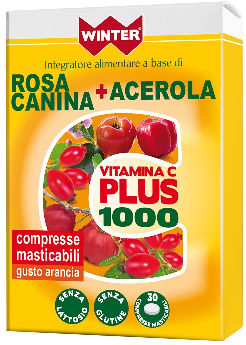WINTER VITAMINA C PLUS 1000 ROSA CANINA + ACEROLA 30 COMPRESSE MASTICABILI - farmacialombardia.it