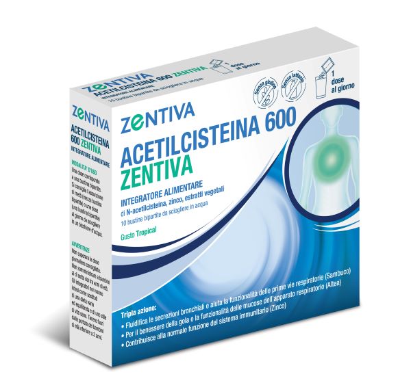 ACETILCISTEINA 600 ZENTIVA 10 BUSTINE BIPARTITE GUSTO TROPICAL - farmacialombardia.it